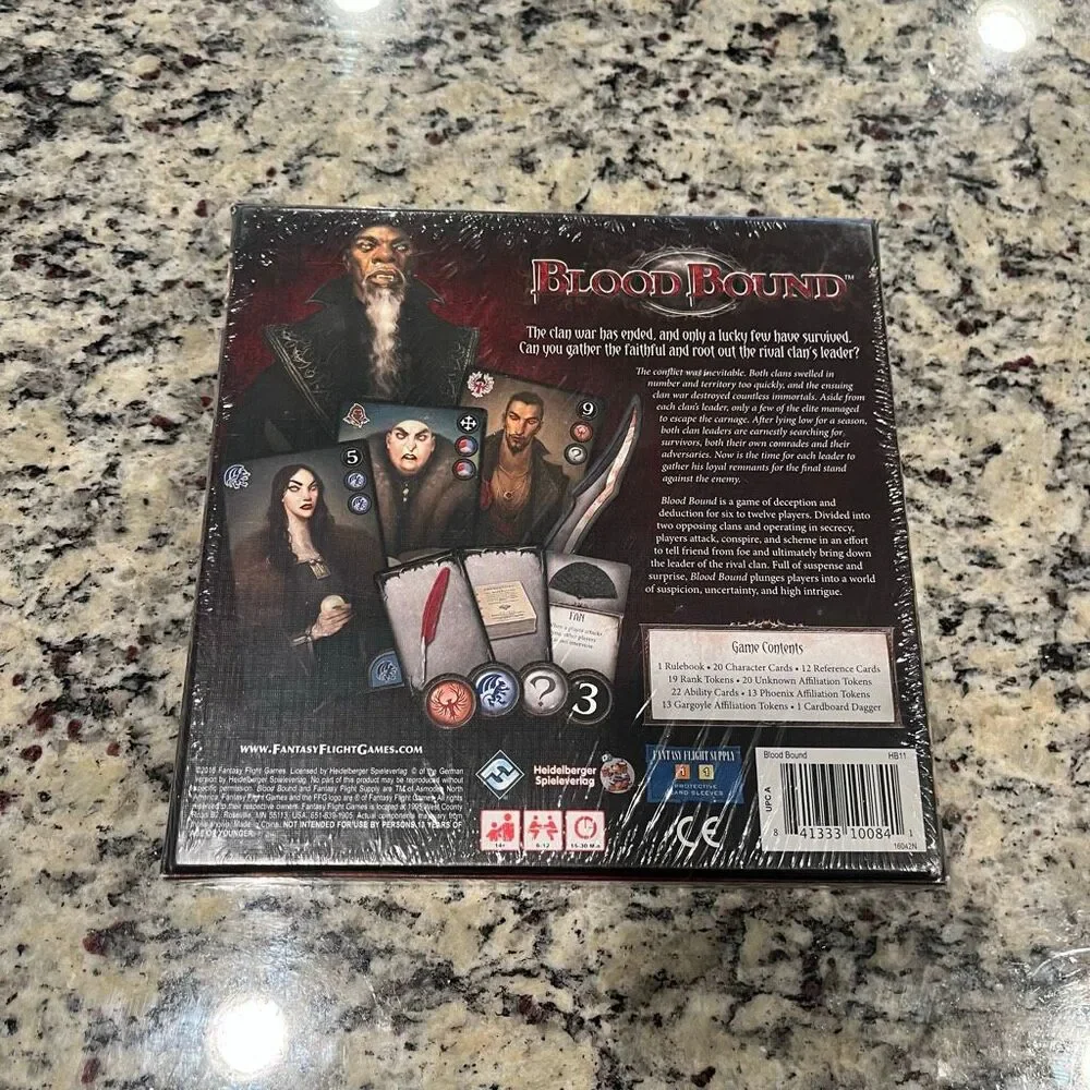 Blood Bound, 2016, 2nd Edition, Fantasy Flight Game by Kalle Krenzer Sealed Rare